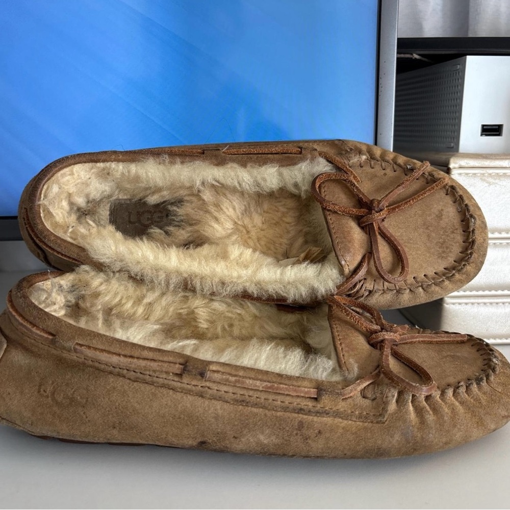 UGG Tan Suede Moccasin Slippers